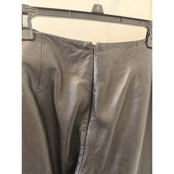 Vintage 90s Willi Smith Lambskin Leather Trousers Size 10 Mid Rise - Picture 5 of 6